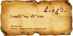 Legény Áron névjegykártya